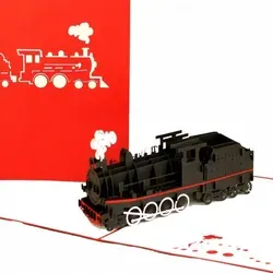 Pop Up Karte "Eisenbahn" 3D Geburtstagskarte, Reisegutschein, Geschenkverpackung