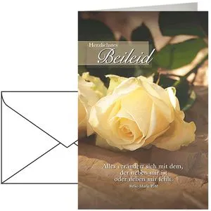 Böttcher-AG Trauerkarten 810020, mit Spruch, 115 x 170mm, Klappkarte mit Umschlag