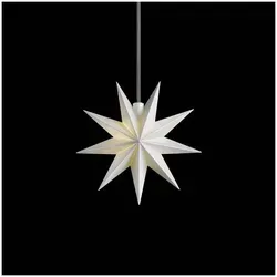 Sterntaler Stern 9 Zacken weiß, 11,5 cm - Nussknacker - Wunderschöner LED-Stern für Innen- und Außenbereich, mit warmweißem Licht und praktischem Timer für stimmungsvolle Dekoration.