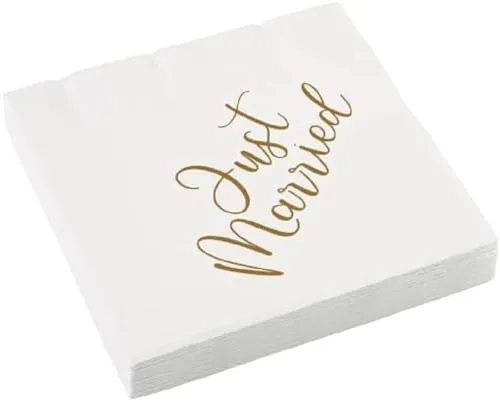 SERVIETTEN -  JUST MARRIED HOCHZEIT 16 STÜCK 33 x 33 CM NEU OVP