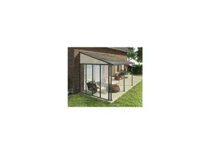 Palram - Canopia Seitenwand für 3m Tiefe Terrassenüberdachung, anthrazit - Außenanbau: Ideal zur Individualisierung Ihrer Terrassenüberdachung, schützt vor Wind und sorgt für mehr Privatsphäre.