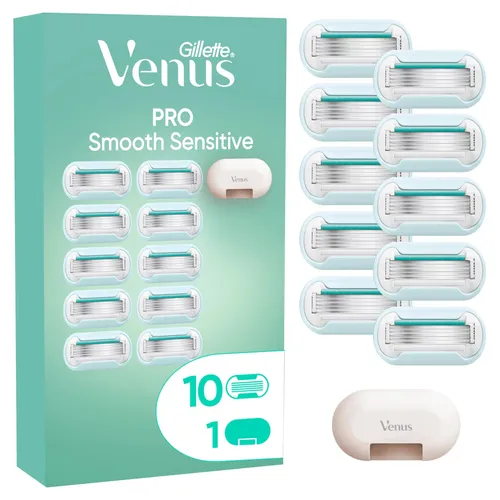 Gillette Venus Pro Smooth Sensitive Systemklingen 10er+Reiseschutzkappe Rasierklingen