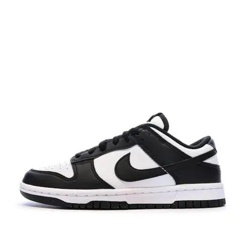 Nike Damen Dunk Low Sneaker, Weiß Schwarz, 39 EU - Damen-Sneaker aus recyceltem Polyester, umweltfreundlich und stilvoll, ideal für modische Akzente in jedem Outfit.