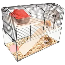 Flamingo Hamsterkäfig Vitru 1 – Schwarz, Stilvoll & Robust für kleine Nager - Käfige & Laufställe für Kleintiere – Der Flamingo Vitru 1 bietet eine sichere, geräumige Umgebung für Hamster und Mäuse, mit modernem Design und einfacher Reinigung durch herausziehbare Schublade.