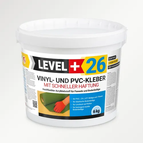Vinylkleber LVT PVC CV Paneele 6kg - Flexibler Kraftkleber mit Schneller Haftung - Hochwertiger Vinylkleber für verschiedene Bodenbeläge. Flexibel, geruchlos und lösemittelfrei - ideal für Küche, Bad und Wohnräume. Gebrauchsfertig und mit hoher Klebkraft.