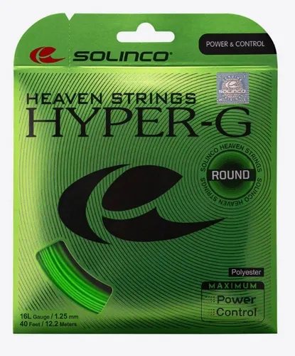 Solinco Tennissaite Hyper G Round (Haltbarkeit) grün 12m Set, Saitendicke: 1.20