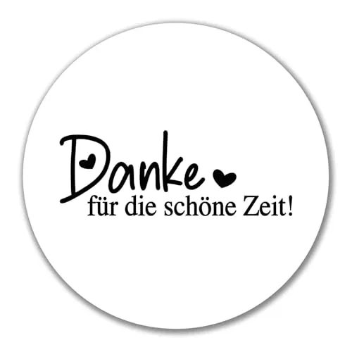 Huuraa Aufkleber Danke für die schöne Zeit - 10cm Sticker - Scrapbooking-Sticker mit hochwertiger Verarbeitung, ideal für glatte Oberflächen. Perfekt als Geschenkidee für jeden Anlass – einfach abziehen, aufkleben und Freude schenken!