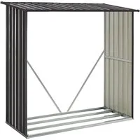 Juskys Holzunterstand Enno - Wetterfester Kaminholzunterstand aus verzinktem Stahl, bietet über 1 m² Lagerraum für lange Holzscheite und überzeugt durch stabile Konstruktion und modernes Design in Anthrazit.