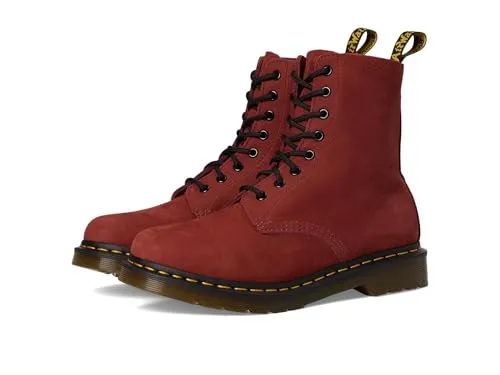 Schnürboots DR. MARTENS "1460 Pascal 8 Eye Boot", Damen, Gr. 37, russet rot - Wanderschuhe mit robustem Nubukleder und komfortabler Air Cushion Dämpfung, ideal für Festivals und den Alltag.
