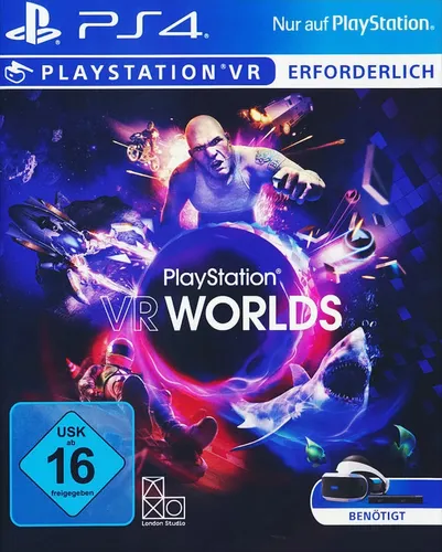 PlayStation VR Worlds - Erlebe fünf atemberaubende Abenteuer - Action-Adventure Spiel für PlayStation 4, das dich in fünf einzigartige VR-Welten eintauchen lässt – von Raubüberfällen bis zu Meeresabenteuern! Ideal für VR-Fans, die Nervenkitzel suchen.