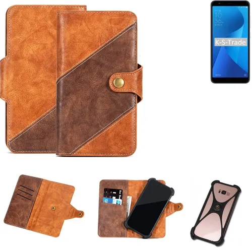 Handy-Hülle für Asus ZenFone Max Plus (M1) Wallet Case Cover Smarthphone Braun