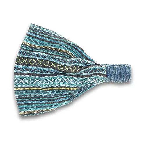 KUNST UND MAGIE unisex Hippie Kopfband Stirnband Goa Yoga Stonewashed, Farbe:Petrol