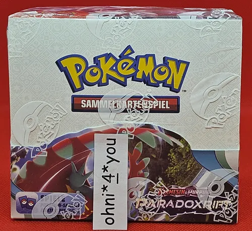 Pokemon Karmesin & Purpur Paradoxrift 18er Display deutsch - Booster-Display der Edition Paradoxrift, ideal für Sammler und Spieler, um das Pokémon TCG Erlebnis zu erweitern.