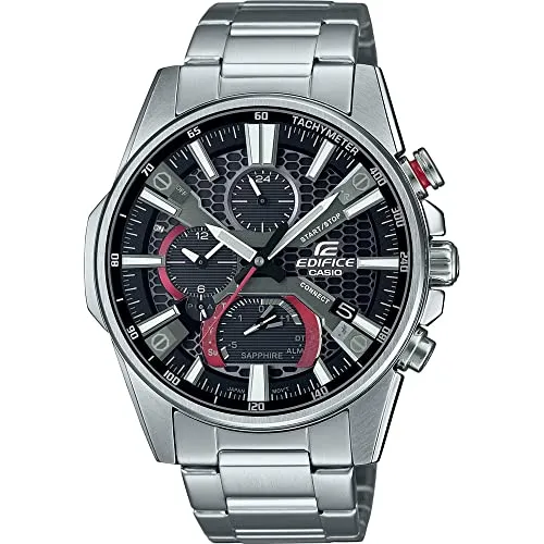 Casio Edifice Mobile Link Analog Solar EQB-1200D-1A EQB1200D-1 Herrenuhr - Armbanduhren mit Bluetooth-Funktion, Saphirglas und 100m Wasserbeständigkeit – ideal für stilbewusste Herren!