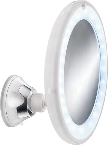 Kleine Wolke Kosmetikspiegel Flexy Light Schneeweiß - Kosmetikspiegel mit 5-facher Vergrößerung und flexiblem Kugelgelenk, ideal für präzises Make-up und Pflege.