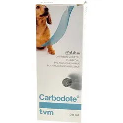 Carbodote Liquid 100 ml - Ergänzungsfuttermittel zur Unterstützung der Toxinbindung im Darm für Hunde, Katzen und mehr. Pflanzliche Kohle in flüssiger Form sorgt für einfache Verabreichung und hohe Adsorption von unerwünschten Substanzen.