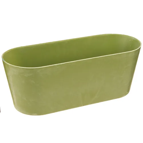 Pflanzschale oval Grün Kunststoff Balkondeko 27x11x10cm 3er-Set, 3 Stück
