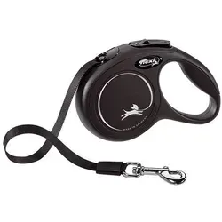 flexi New Classic XS Gurt 3 m schwarz - Leichte Rollleine für Hunde bis 12 kg, ergonomisch und hochwertig gefertigt in Deutschland