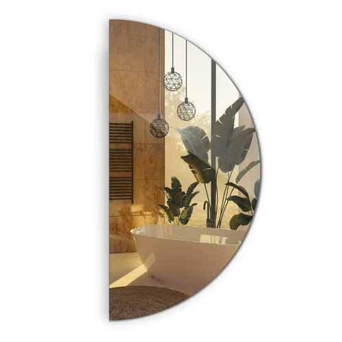 cm Halbkreisförmiger Boho Spiegel 100 cm - Moderne Dekoration für Badezimmer und Schlafzimmer, kratzfest und stilvoll mit einem Durchmesser von 100 cm.