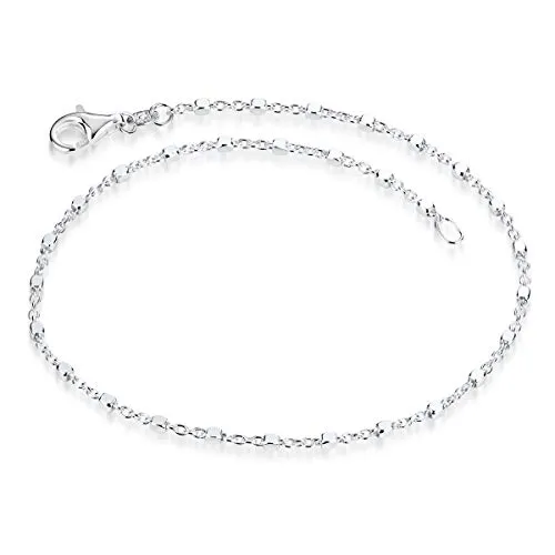 Materia Feine Armkette Damen Silber 925 - Filigrane Würfelkette mit Karabinerverschluss - Elegante Damen Armkette aus 925 Sterling Silber im Würfeldesign. Hautfreundlich und anlaufgeschützt, ideal für jeden Anlass. Kombinierbar mit weiteren Schmuckstücken aus unserer Kollektion.