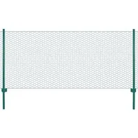 vidaXL Maschendrahtzaun Komplett Set 25x0,5m - Dekorativer und robuster Maschendrahtzaun aus pulverbeschichtetem Stahl, ideal für Garten, Industrie oder Landwirtschaft. Wetterfest und einfach zu montieren!