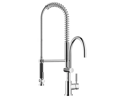 Dornbracht Tara Classic Profi Hochdruckarmatur - Armatur mit Festauslauf und Pendelbrause, 360° Schwenkbereich für maximalen Aktionsradius, ideal für professionelle Küchen.