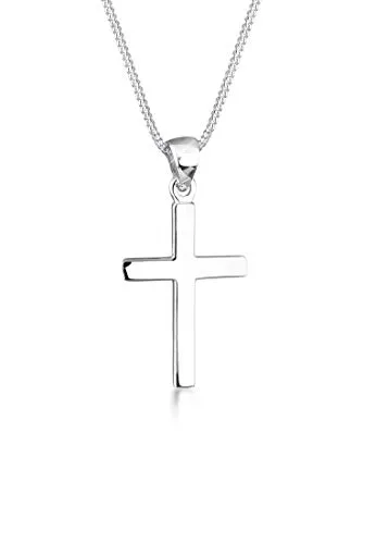 Elli Halskette Damen Kreuz Symbol Basic aus 925 Sterling Silber - Ketten für Damen, hochwertig und anlaufgeschützt, perfekt als stilvolles Geschenk für jeden Anlass.