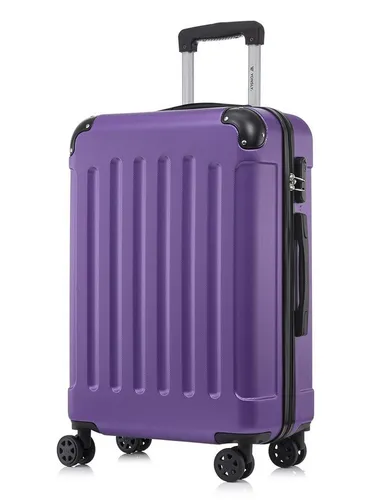 yonsly Koffer Suitcase L Lila – Robuster Trolley Reisekoffer mit 4 Rollen - Der YONSLY Koffer bietet ein durchdachtes Design und hohe Zuverlässigkeit. Hergestellt aus leichtem, stoßfestem Material, sorgt er für Sicherheit und Komfort auf Reisen. Mit 360°-Doppelrollen und ergonomischem Gummigriff ist er ideal für Langstreckenreisen.