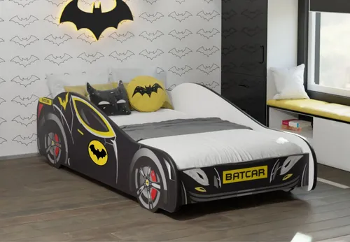Kids Collective Autobett 70x140 cm - Kinderbett Batman Batmobil mit Rausfallschutz - Betten: Traumreisen für Kinder mit sicherem Rausfallschutz und niedrigem Einstieg. Hergestellt in der EU, stabil und schnell montiert für unvergessliche Nächte.