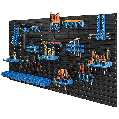 botle 10 Stapelboxen Wandregal Kunststoff 154 x 78 cm Werkzeughalter Werkstatt Garage Lagersystem Sichtlagerkästen Schütte