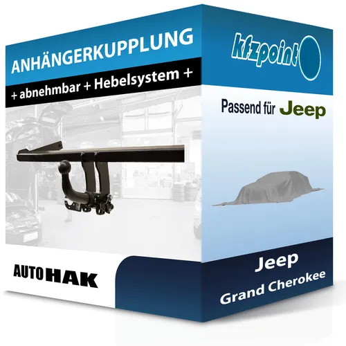 Abnehmbare Anhängerkupplung für JEEP Grand Cherokee 05.21- Typ WL von Auto Hak - Anhängerkupplung mit 2800 kg Anhängelast, keine Eintragung in die Fahrzeugpapiere notwendig – ideal für Jeep Grand Cherokee Besitzer, die Flexibilität und Sicherheit suchen.