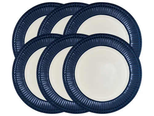 Greengate Teller-Set Alice Speiseteller dark blue 25,6 cm Set6, Porzellan