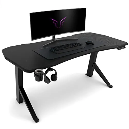 Ultimate Setup® Gaming Tisch höhenverstellbar elektrisch schwarz - Ergonomischer Gaming Tisch mit einzigartiger Konstruktion für höchste Stabilität. Stufenlos höhenverstellbar mit Digital Control Panel für individuelle Sitz- und Stehpositionen. Ideal für maximalen Komfort beim Zocken.