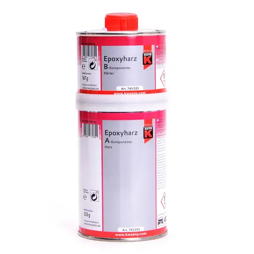 Epoxy Harz 500g mit Härter für Auto und Boot - Hochwertiges Epoxydharz zur einfachen Anwendung im Karosserie- und Bootsbau. Ideal für Reparaturen und Versiegelungen mit geprüfter Qualität.