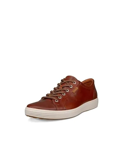 ECCO Sneaker Soft 7 aus Premium-Leder - cognacbraun, Größe 45 - Sneaker für Herren aus hochwertigem Premium-Leder, vereinen Komfort und Stil mit trendiger Hochschnürung und ECCO Comfort Fibre System für frische Füße den ganzen Tag.