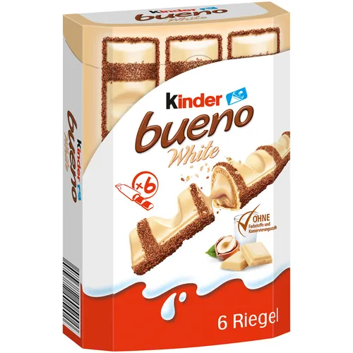 Kinder Bueno White Schokoriegel, 6 x 19.5g