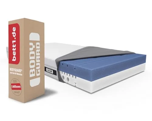 Bodyguard bett1 Anti-Kartell-Matratze 160x190. Deutschlands meistgekaufte Matratze (2in1 Liegehärten Mittelfest & Fester, Bezug 60°C waschbar, Oeko-TEX 100, Ergonomiemodule, QXSchaum)
