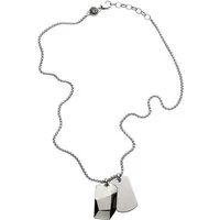 Diesel Halsband für Männer mit Doppelte Hundemarken - Ketten für Herren, 60 cm + 5 cm verstellbar, aus hochwertigem Edelstahl und in stilvollem Silber, ideal für jeden Anlass und kommt in einer eleganten Diesel Geschenkbox.