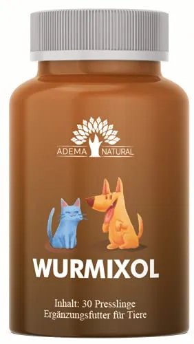 Adema Natural® WURMIXOL - Wurmmittel - Wurmkur - für Hunde & Katzen (Hund, Katze) - 30 Presslinge