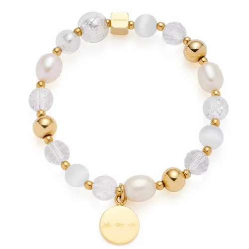 Leonardo Jewels Armband gold Hope Armreif - Eleganter Armreif aus Edelstahl mit weißem Glas, ideal für stilvolle Akzente und besondere Anlässe.