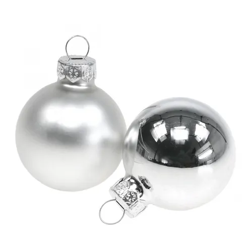 Weihnachtskugeln Glas Silber Matt und Glänzend Ø4cm 60er Set Christbaumschmuck
