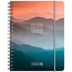 BRUNNEN Schülerkalender (2025/2026) "Misty Sunset", 2 Seiten = 1 Woche, A6, 208 Seiten, PP-Umschlag, mehrfarbig