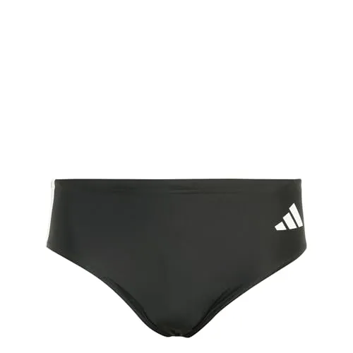 Adidas Men's 3 Stripes Swim Trunks, Black/White, L-XL
