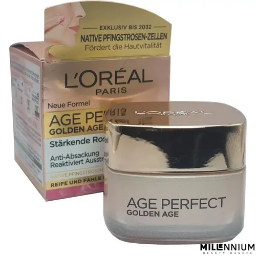 L'Oréal Paris Age Perfect Golden Age Rosé-Tagespflege 50ml - Tagespflege für strahlende Haut mit Pfingstrosen-Extrakt, Calcium und Vitamin B3. Stärkt die Haut und verbessert die Spannkraft für eine jugendliche Ausstrahlung.