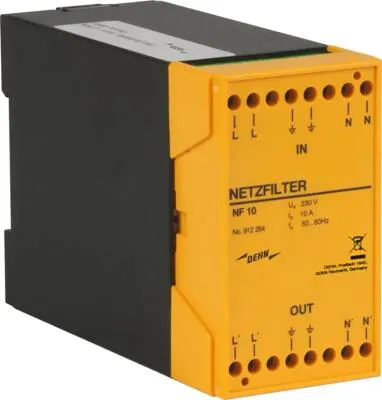 Dehn Netzfilter NF 10 zum Schutz der Netzversorgung - Sonstiges Kabelzubehör, schützt effektiv vor symmetrischen und asymmetrischen Störungen in der Industrieelektronik.