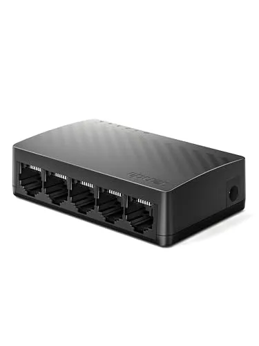 Tenda SG105 LAN Switch 5 Port Gigabit Switch Mini Netzwerk Switch, LAN Hub, LAN Verteiler (Plug-and-Play Ethernet Switch, Lüfterlos, Unmanaged, Schwarz)