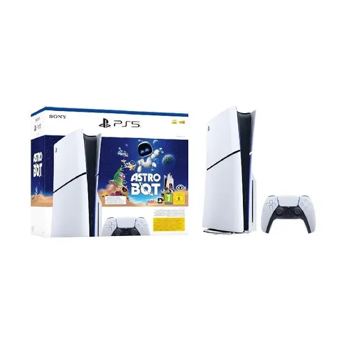 Playstation®5 Slim - Disc Version - ASTRO BOT-Bundle - Weiß - Konsolen-Bundle mit PS5 Slim und dem preisgekrönten ASTRO BOT Spiel. Erleben Sie epische Abenteuer mit 1TB SSD-Speicher und immersivem DualSense® Controller!