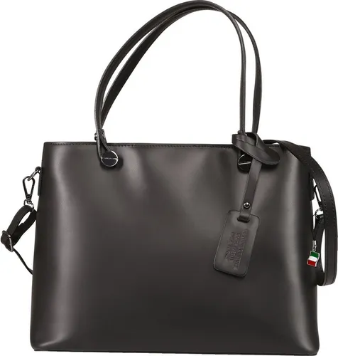 Florence Damen Schultertasche aus Leder in Schwarz - Elegante Schultertasche aus hochwertigem Leder mit praktischem Volumen für alle Essentials. Bequeme Handgriffe und verstellbarer Schulterriemen bieten Flexibilität für den Alltag.