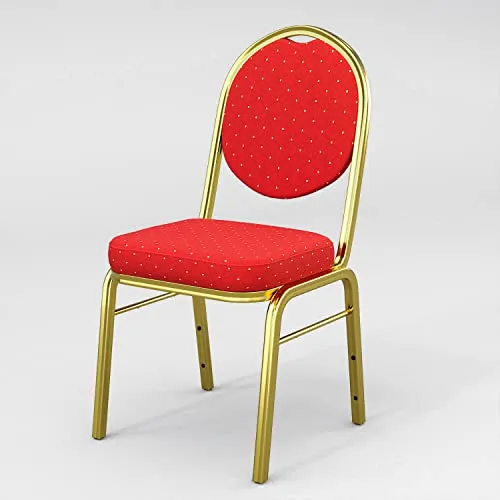 12er-Set Bankettstuhl Paola | Rot | Stapelbar - Stapelbare Bankettstühle in modernem Design, ideal für Hochzeiten und Events. Hochwertige Polsterung für besten Sitzkomfort und Langlebigkeit.