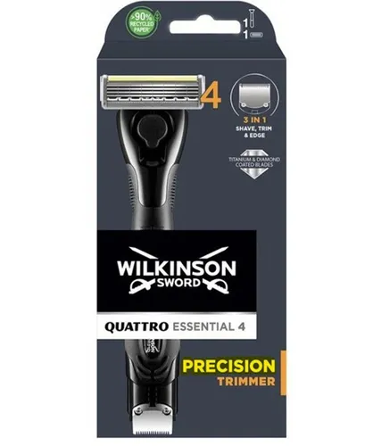 Wilkinson Nassrasierer Sword Quattro Essential 4 Precision Trimmer 3-in-1 Rasierer, 1-tlg.